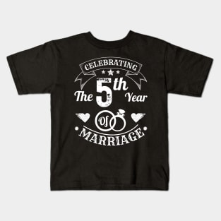 Celebrating The 5th Year Of Marriage Kids T-Shirt